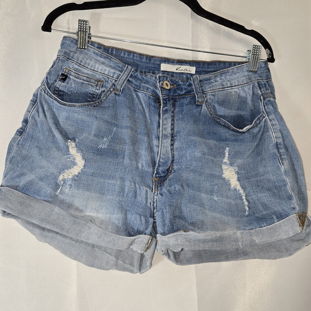 KANCAN DENIM Shorts WOMEN'S DIstressed SZ 11/29 Medium Wash